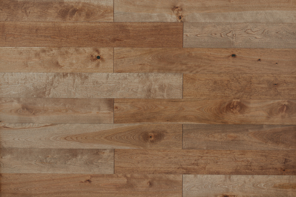 Паркетная доска AmberWood Фьюжен Береза желтая Амбер Светлый орех лак 909х125х14 мм (0,909 м2/упак)